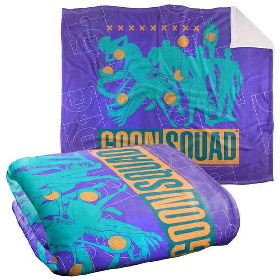 Space Jam: A New Legacy Blanket, 50"x60", Goon Squad Silhouettes Silky Touch Sherpa Back Super Soft Throw Blanket