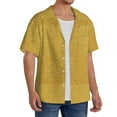 thumbnail image 2 of Uemuo Gold Shiny Pattern Cotton Linen Short Sleeve Shirts,Casual Lightweight Button Down Shirts,Vacation Beach Summer Tops-3X-Large, 2 of 7
