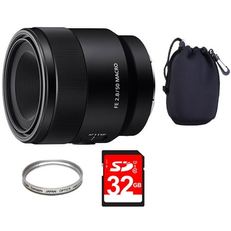 Sony SEL50M28 FE 50mm F2.8 Full Frame E-Mount Macro Lens + 32GB Accessory (Best E Mount Macro Lens)