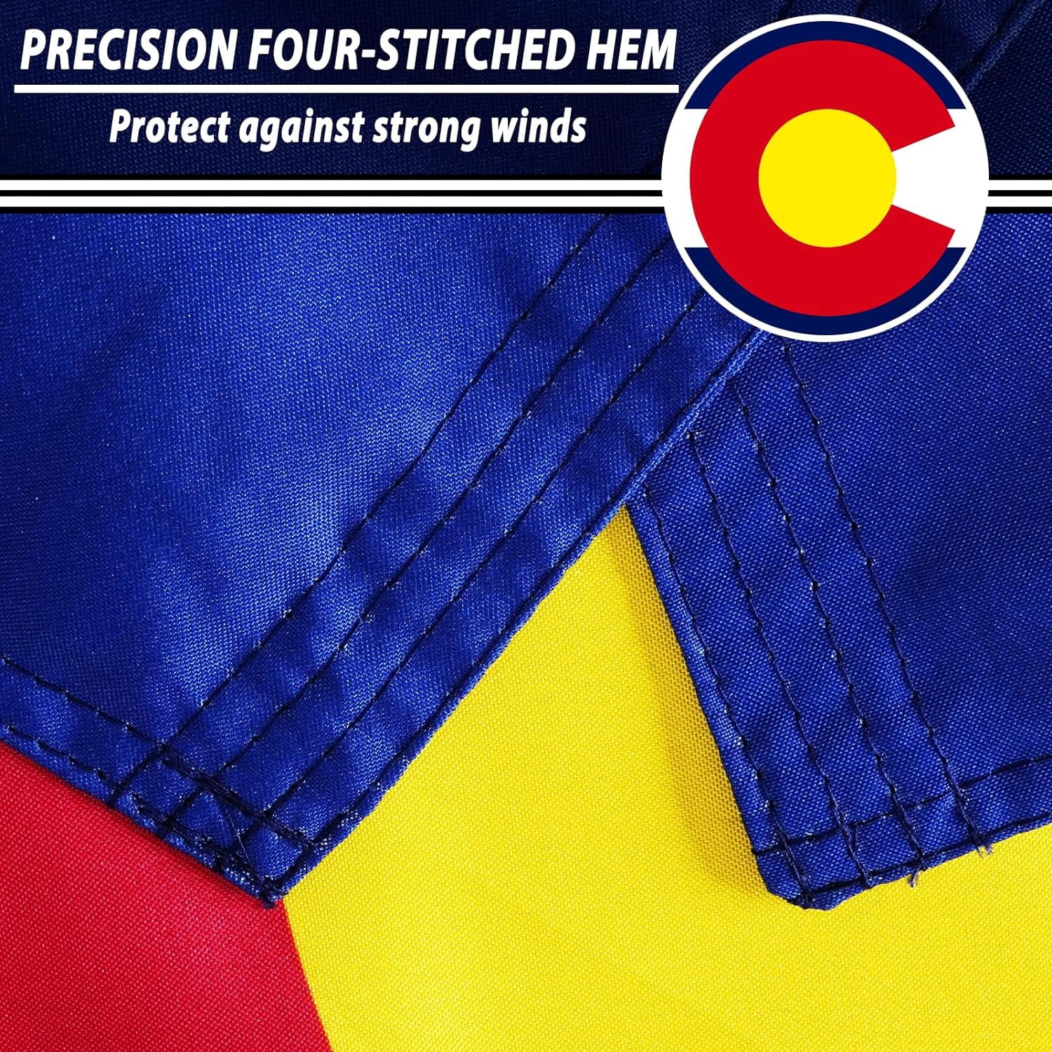 FLAGWIN Colorado Flag 3x5 FT - 3 Ply Double Sided Polyester Colorado State Flag with Brass Grommets - Vivid Color and Fade Proof State of Colorado Flag 3x5 Outdoor