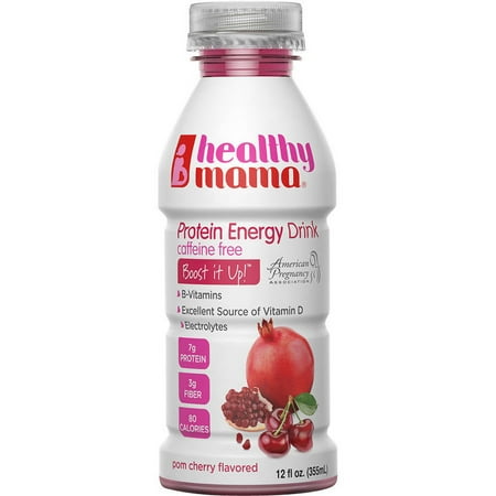 Healthy Mama Boost it Up! Pom Cherry Caffeine Free Protein Energy Drink, 12 fl oz