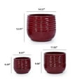thumbnail image 6 of CQSXDA 14" x 11" x 8" Red Ceramic Plant Pot & Planter with Drainage 3 Count, 6 of 12