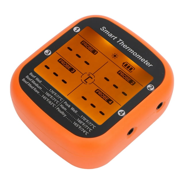 Meat Temperature Probe, Efficient Waterproof APP Remote Control Meat Temperature Probe with Alarm for Cooking