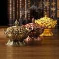 thumbnail image 3 of Alloy Incense Burner Chinese Buddha Incense Holder Lotus Flower Censer Teahouse Use Home Decor;Alloy Incense Burner Chinese Buddha Incense Holder Lotus Censer Home Decor, 3 of 9