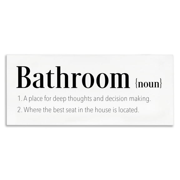 Stupell Industries Funny Bathroom Definition Bath & Laundry Painting Wrapped Canvas Art Print Wall Art, 24 x 10
