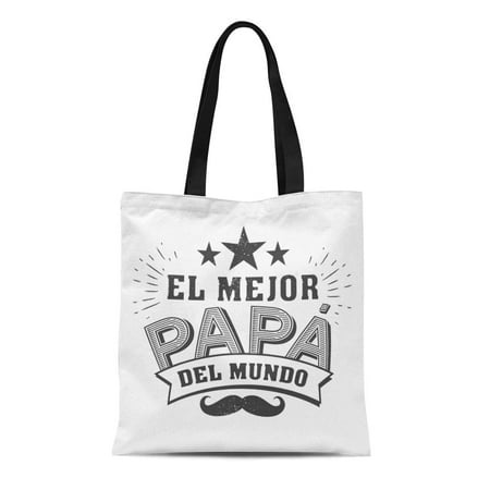 LADDKE Canvas Tote Bag the Best Dad in World Spanish Language Happy Fathers Durable Reusable Shopping Shoulder Grocery