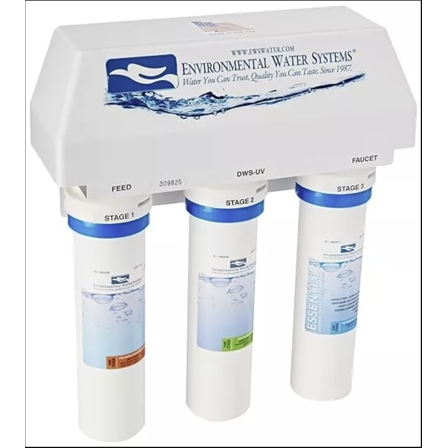 EWS Under-Sink 3-Stage Drinking Water Filtration System Plus UV Disinfection