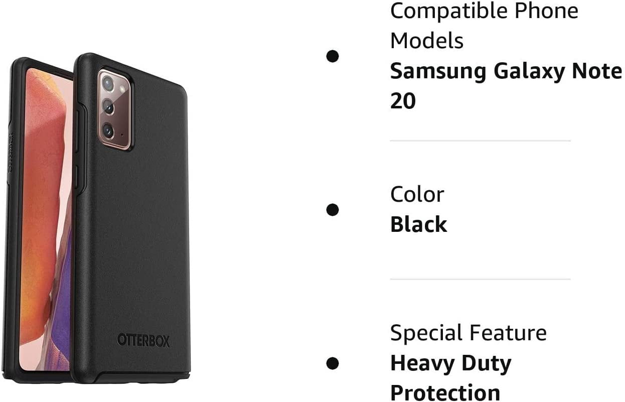 OtterBox Symmetry Clear Series Case for Samsung Galaxy Note 20 5G ONLY - NOT Ultra Non-Retail Packaging - Black