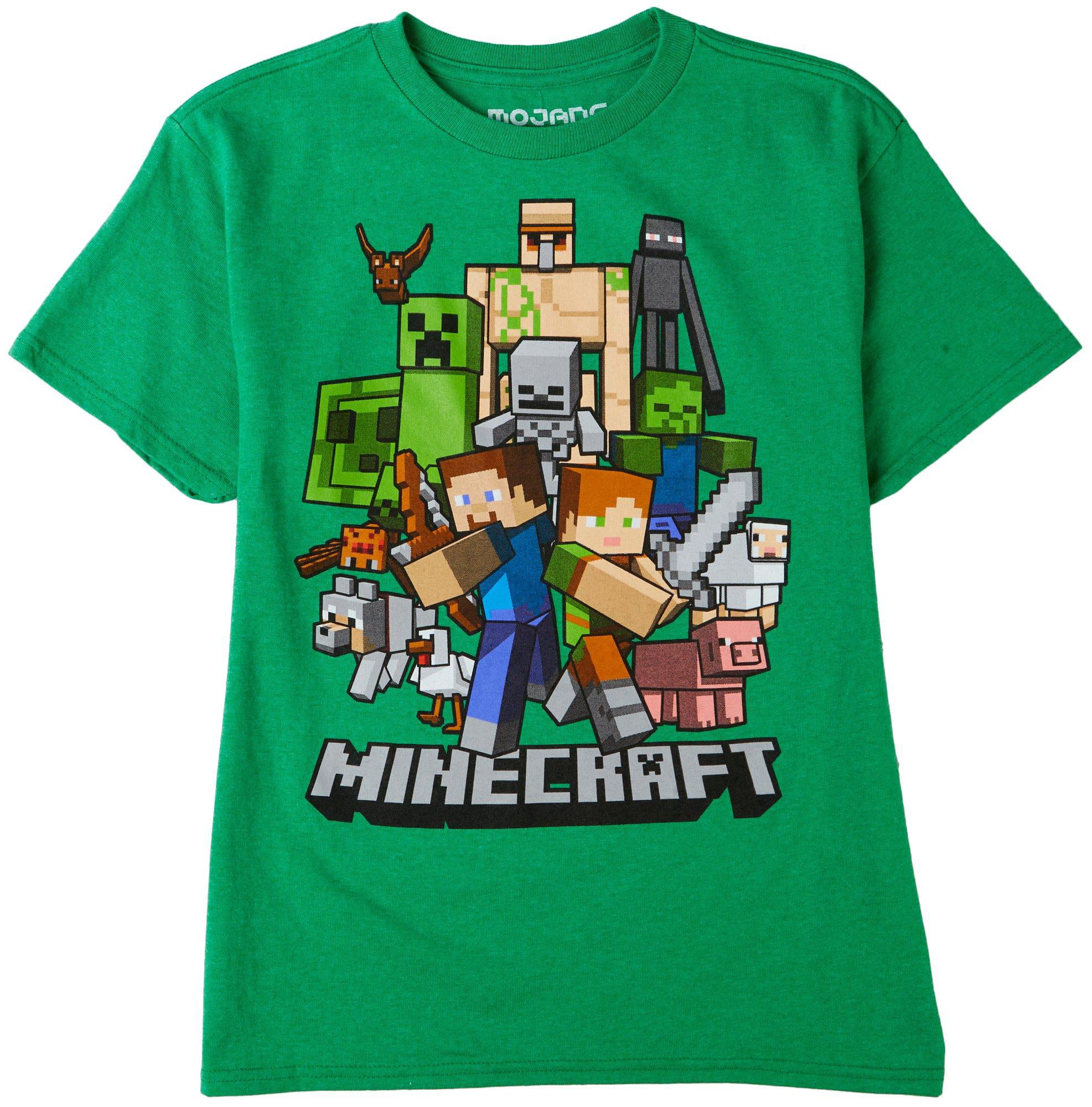 Minecraft All Aboard Big Boys Youth T-Shirt Licensed 