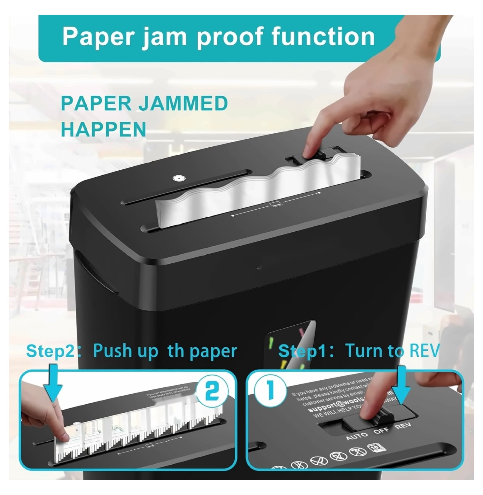 Paper Shredder, 10-Sheet Cross Cut - P4 Security - Home Office Shredder for Paper, CD, Credit Card - Auto/Reverse/Off - 3.43 Gallon Basket - Jam Proof