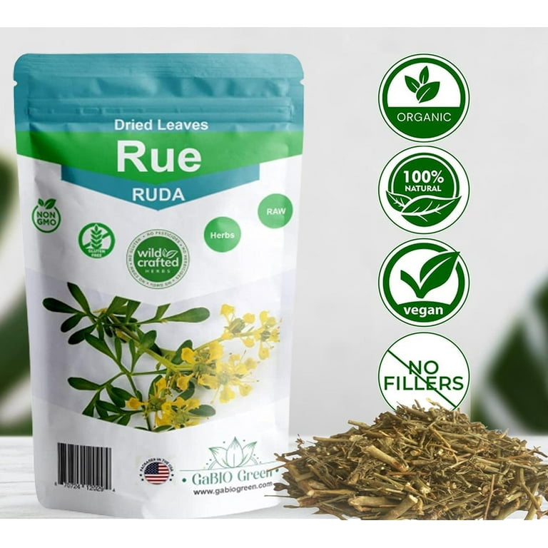 RUE Dried Herbs Peruvian Ruda, Ruda Seca, Ruda Graveolens, Natural Dried  Tea Herbs, Ruda Rue Herbal Tea, Resealable Bag, (8 oz)