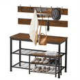 thumbnail image 3 of Entryway 3-tier Shoe Rack Bench Set,with 2 Coat Racks,Bag,Hat Hanging Organizer,for Foyer, 3 of 6