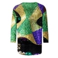 thumbnail image 4 of BKQCNKM Mardi Gras Outfit for Women Sweatshirt for Women Oversized Sweatshirt for Women Mardi Gras Crew Neck Short Sleeve Mardi Gras Sweatshirt Mardi Gras Shirts for Women, Purple M, 4 of 5