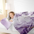 thumbnail image 3 of Homewish Aesthetic Artwork Queen Comforter Set,Purple Mountain Fluid Comforter Sets Queen,Light Gray Reversible,3 Pieces,1 Comforter and 2 Pillowcases, 3 of 7