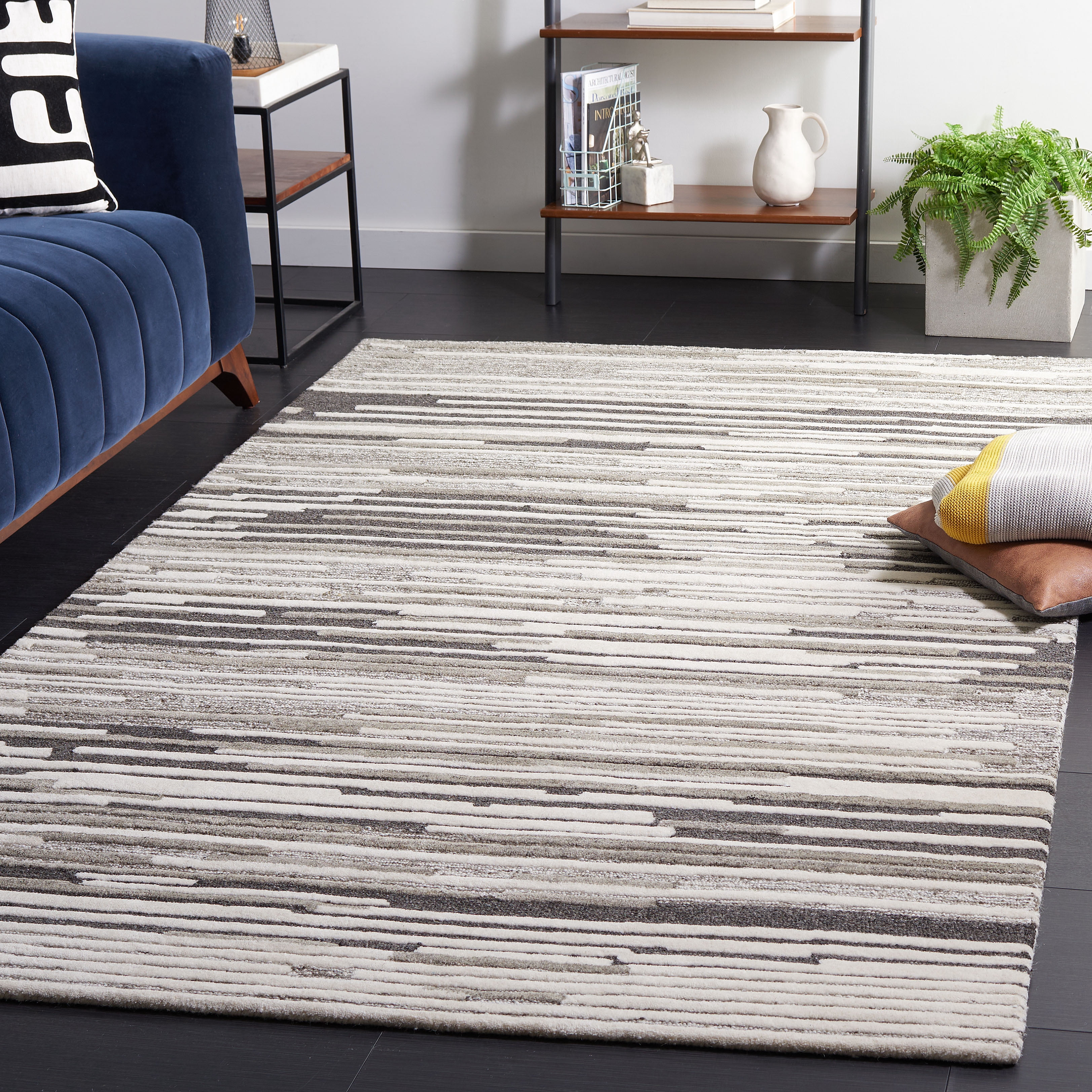 SAFAVIEH Fifth Avenue Dedrick Abstract Area Rug, Natural/Grey, 3' x 5'