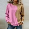 thumbnail image 2 of Womens Crewneck Sweatshirt Colorblock Patchwork Drop Shoulder Loose Sweatshirts Pullover Tops Sping Outfits 2026, 2 of 5