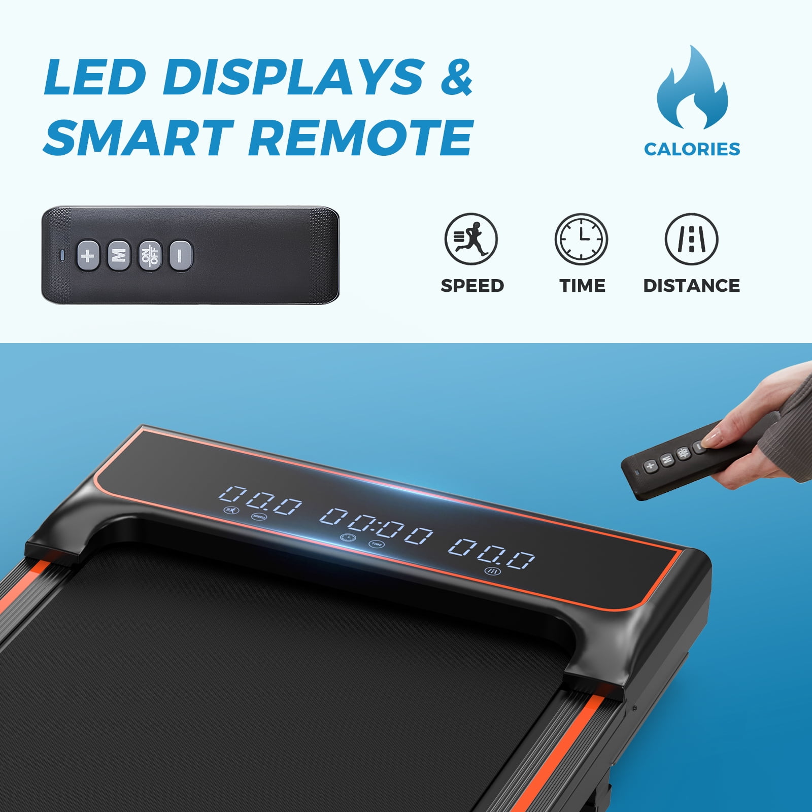 CONCETTA Walking Pad Treadmill with Remote Control, Slim Design for Home & Office, Speed Range 0.6~3.8mph