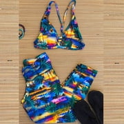 BREATHE Color Swirls Comfortable Stylish Legging (Sunset, L)