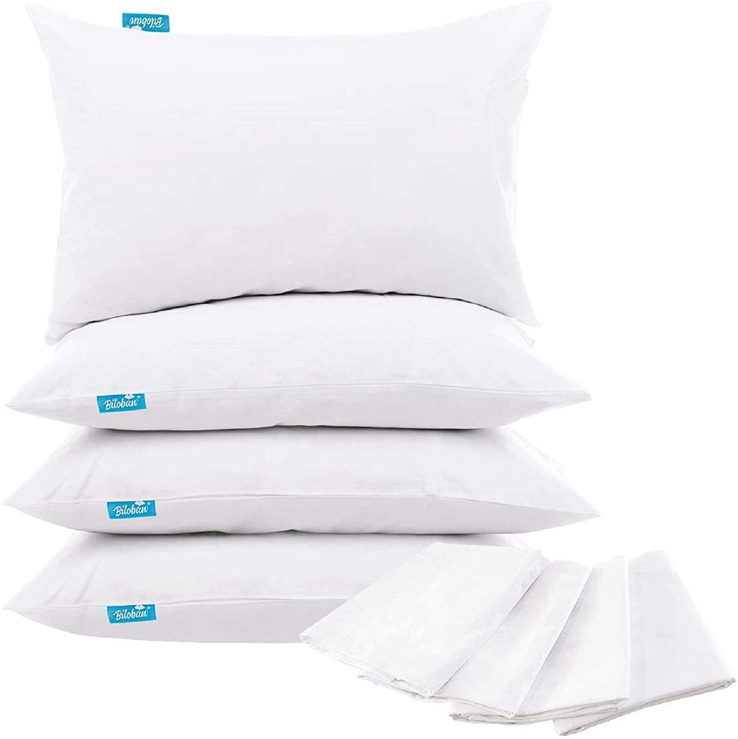 4 Pack Cotton Pillow Protectors 100% Waterproof Standard King Queen Body 