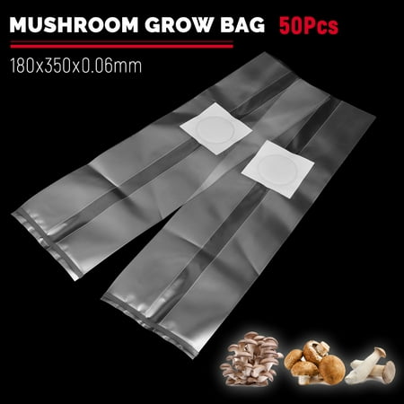 50PCS High Temp Pre Sealable Mushroom Substrate Grow Bags Transparent