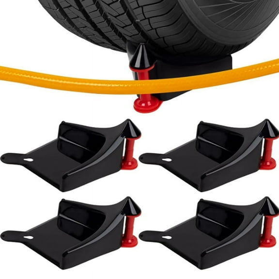 4Pcs Car Hose Guide, Tire Roller for Washing, Guide , Tires Plastic Wash Tool-Black