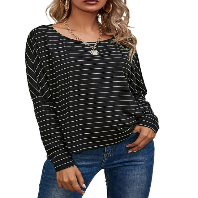 Womens Casual Raglan Crewneck Long Sleeve Solid Print Shirt Soft Loose Boyfriend Style Basic Button Tops