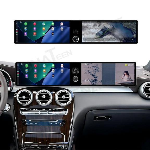 SNATEEN Dual 12.3 inch Carplay Screen/Radio/Multimedia Player for Mercedes-Benz GLC 200 260 300 2015-2021 Universal Car Navigation/GPS Upgrade Headunit Android Display HD Touch Screen Replace System