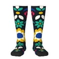 thumbnail image 2 of Lsque Colorful Mexican Flower Printed Crew Socks Men's Women's LightWeight Thin Casual Calf Socks ,Knee High Socks,Cotton Socks, 2 of 9