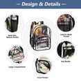 thumbnail image 2 of Iauyy Clear Backpack Heavy Duty PVC Transparent Backpack for College Workplace, Moon Wolf, 2 of 8