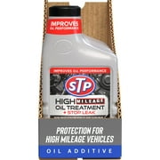 STP High Mileage Oil Treatment + Stop Leak Engine Oil Additive, 15 fl oz