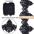thumbnail image 2 of Polyester Lace Trim Embroidery Flower Lace Ribbon with Plastic Imitation Pearl Beads for Garment Accessories Black 5~5-1/8 inch(128~130mm), 2 of 7