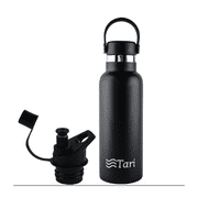 Tari Stainless Steel Sports Water Bottle 18.5 Oz, Black