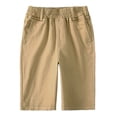 thumbnail image 7 of CYRBOKO Boys Shorts, Casual 2026 Elastic Waist Summer School Uniform Bottoms Khaki Size 11-12 T, 7 of 7