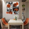 thumbnail image 3 of Farmhouse Flower Wall Art Burnt Orange Rose Pictures for Living Room Couple Bedroom Wall Decor Rustic Nature Paintings Black and White Floral Posters Canvas Prints Kitchen Home Decorations 16x16 4Pcs, 3 of 6