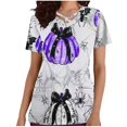 thumbnail image 2 of Puntoco Top de lactancia informal con cuello en V, manga corta y estampado de Halloween para mujer, 2 of 5