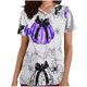 thumbnail image 2 of Fiudx Camisas de Mujer Top de Lactancia con Bolsillo y Cuello En V de Manga Corta con Estampado de Halloween para Mujer, 2 of 5