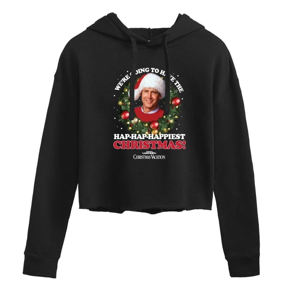 National Lampoon's Christmas Vacation - Clark's Happiest Christmas - Juniors Cropped Pullover Hoodie