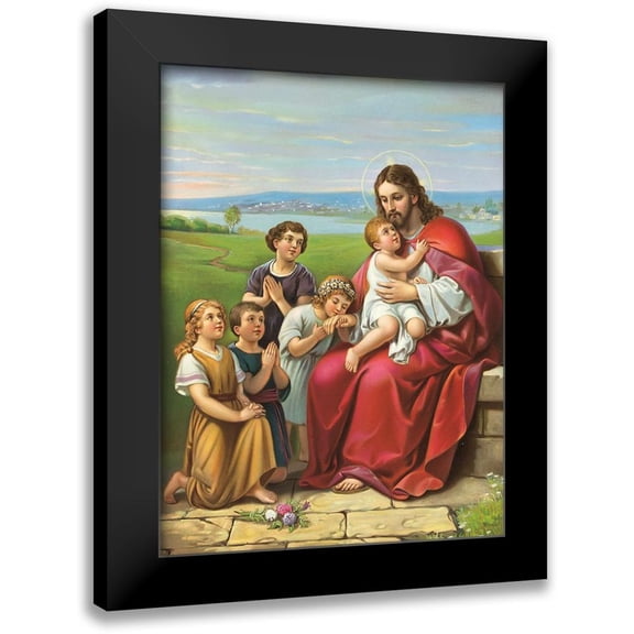 Anonymous 12x14 Black Modern Framed Museum Art Print Titled - LASSET DIE KINDLEIN ZU MIR KOMMEN