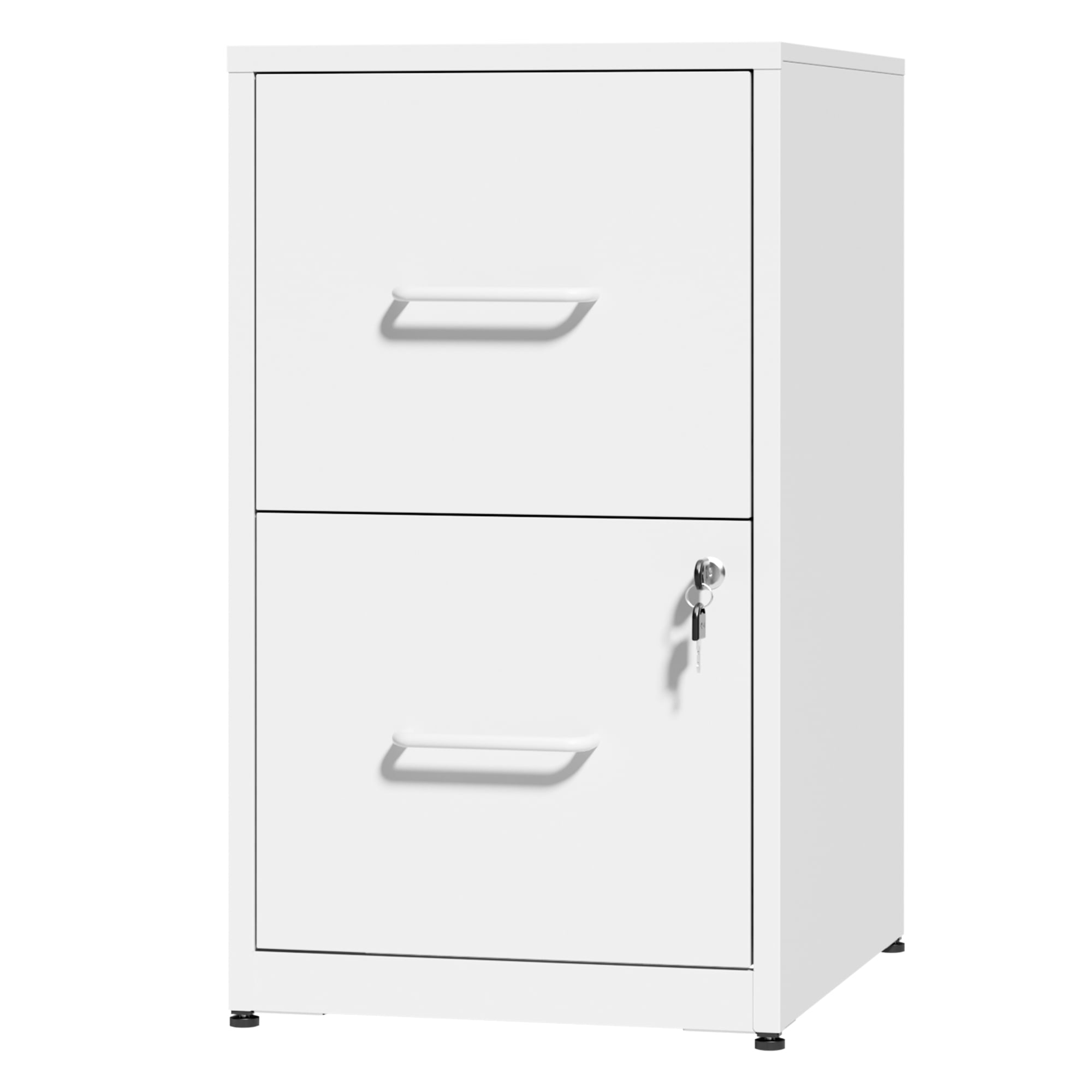 2-Drawer Steel File Cabinet with Anti-Tip Wall Safety, Adjustable Hanging Rails, Central Locking System, Compact Under-Desk Design for Home Office Study