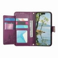 thumbnail image 3 of For Motorola Moto Edge 60 5G Wallet Case with Card,PU Leather Phone Case Flip Protective Cover Wrist Strap Zipper Credit Card Slots Magnetic Snap Protective Cover,Purple, 3 of 7