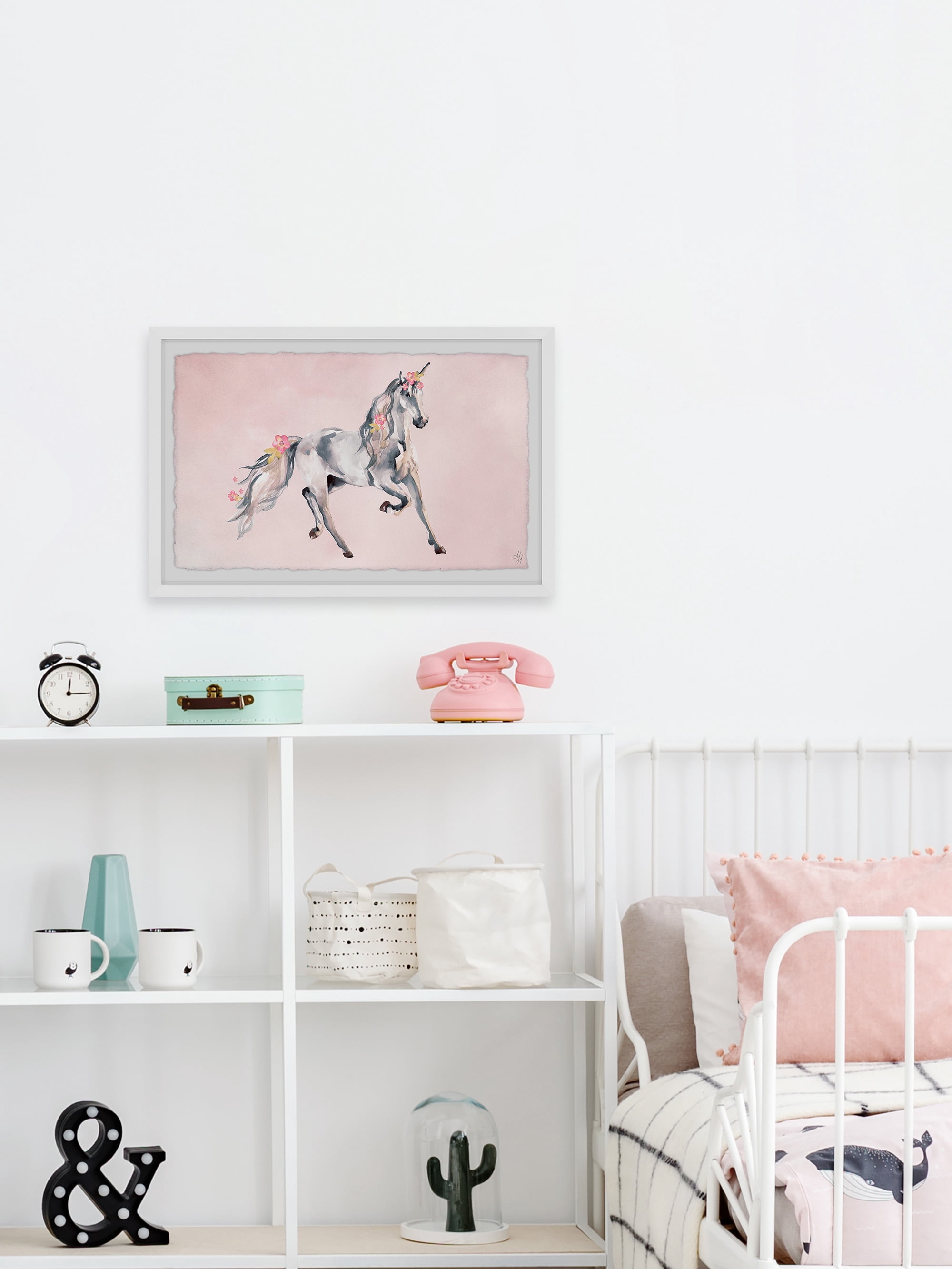 Marmont Hill Pink Unicorn Dream Framed Wall Art, 36.00" x 1.50"