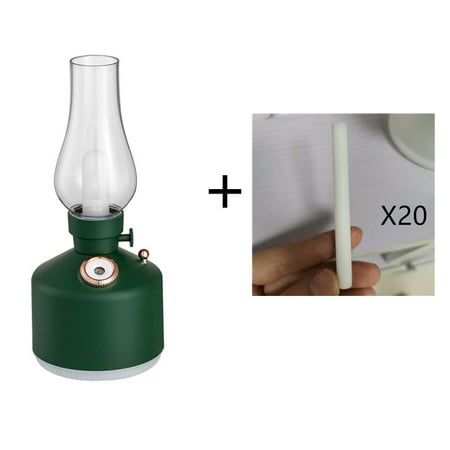 

Livesture Retro Kerosene Light Humidifier Time Light Humidifier Essential Oil Diffuser Light Adjustable Night Light Humidifiers Green with 20pc Cotton swab USB