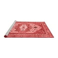 thumbnail image 2 of Ahgly Company Machine Washable Indoor Round Abstract Red Modern Area Rugs, 8' Round, 2 of 4