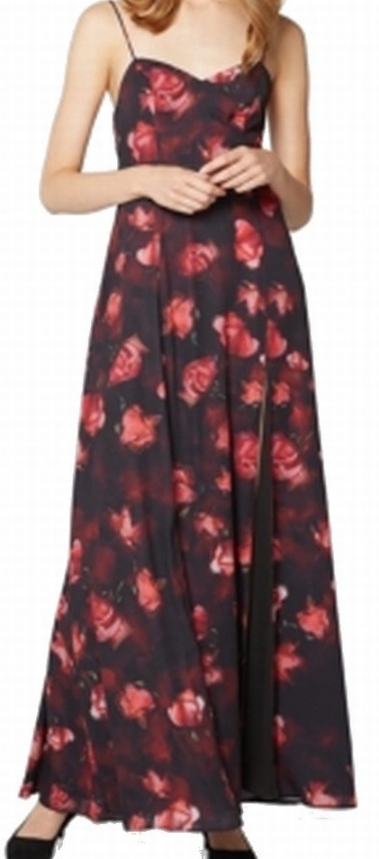 rose print maxi dress