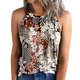 thumbnail image 1 of Playeras,Blusas y Tops,Ropa para Mujer Crop Tank Tops Para Mujer Mujer Vintage Estampado Slim Fit O Cuello Camiseta Top Chalecos Blusa sin mangas (Brown, XXL), 1 of 4