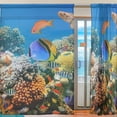 thumbnail image 2 of GZHJMY Tube Coral and Turtle Sheer Window Curtain Panel Drape 55x84 Inch for Living Room Bedroom Kids Room 2 Piece Home Decor, 2 of 4