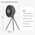 thumbnail image 2 of Matsuzay Ventilador de escritorio Trípode de aleación desmontable portátil 3 Engranajes Ajustable Funciona con Recargable Ventiladores para Electrónica Gris 4000mAh, 2 of 6