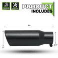 thumbnail image 6 of Magshion 2.5" Inlet 3" Outlet Stainless Steel Exhaust Muffler Straight-Through Round Diagonal Cut Black Roll Tip, 8.5" Length, 6 of 10