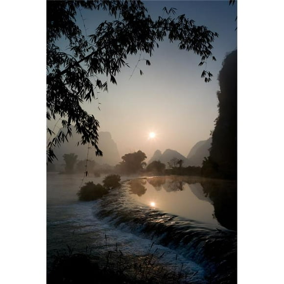 Posterazzi DPI1846209LARGE Frozen Pond in Mountain Area - Yulong River Yangshuo China Poster Print, Large - 26 x 40