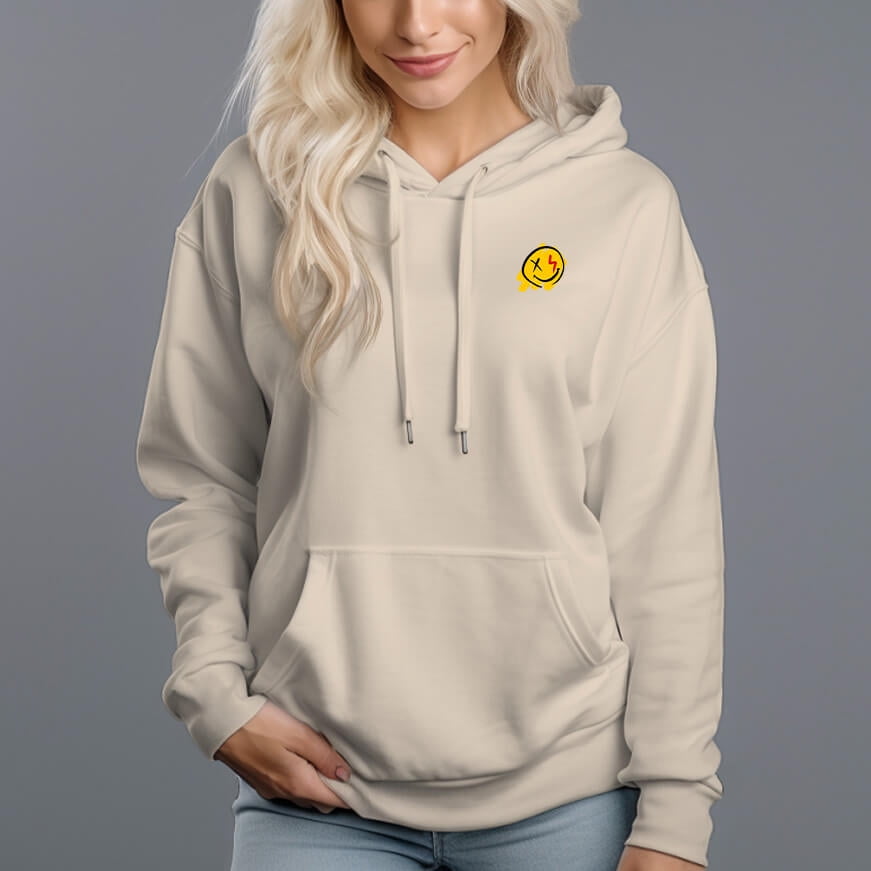 Molo Minelli smiley-intarsia hoodie - Yellow